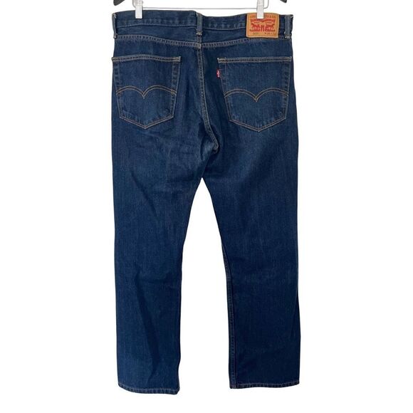 Levi's 505 Dark Wash Red Tab Straight Leg Denim Jeans 36x32 - Picture 4 of 12